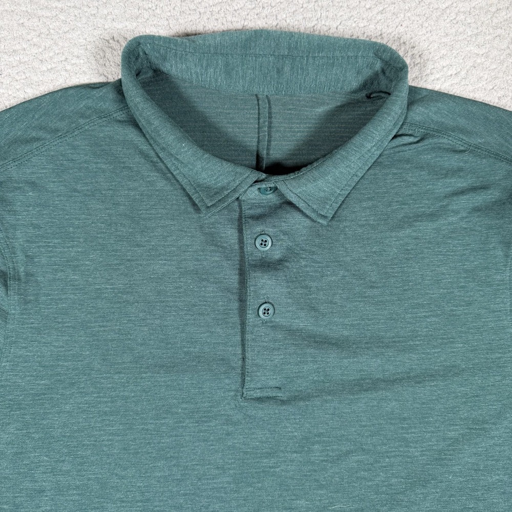 Lululemon Shirt Mens Small Green Evolution Polo Casual Preppy Stretch Golf Logo